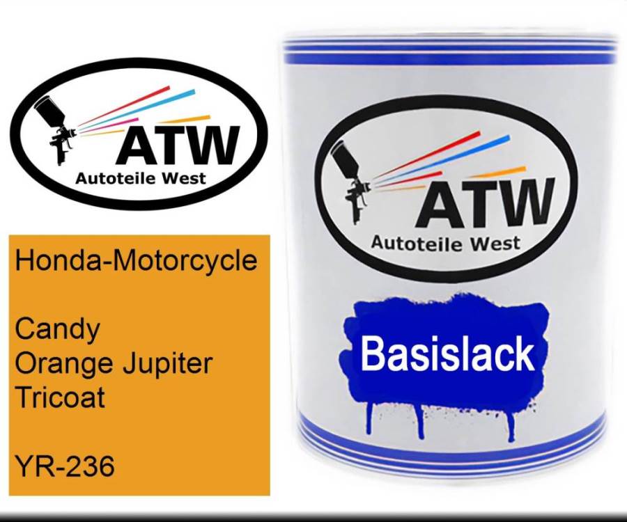 Honda-Motorcycle, Candy Orange Jupiter Tricoat, YR-236: 1L Lackdose, von ATW Autoteile West.